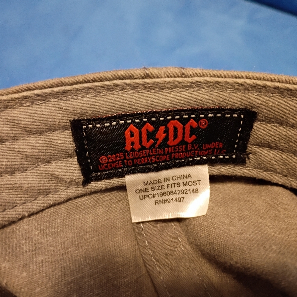 AC/DC Denim Baseball Hat. Strap Back. - Picture 3 of 4